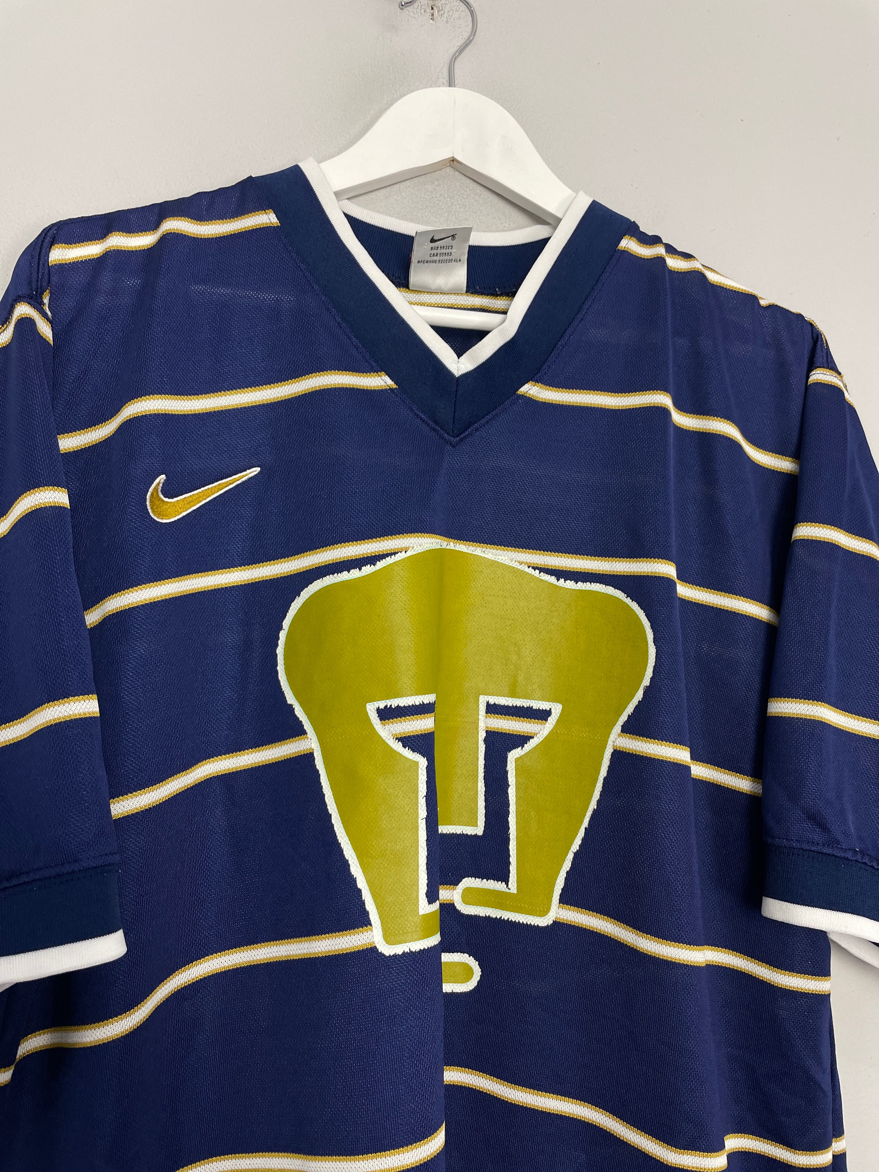 Shop 1997/98 UNAM PUMAS HOME SHIRT (L) NIKE, classic football shirts, vintage football shirts & retro soccer jerseys at Cult Kits
