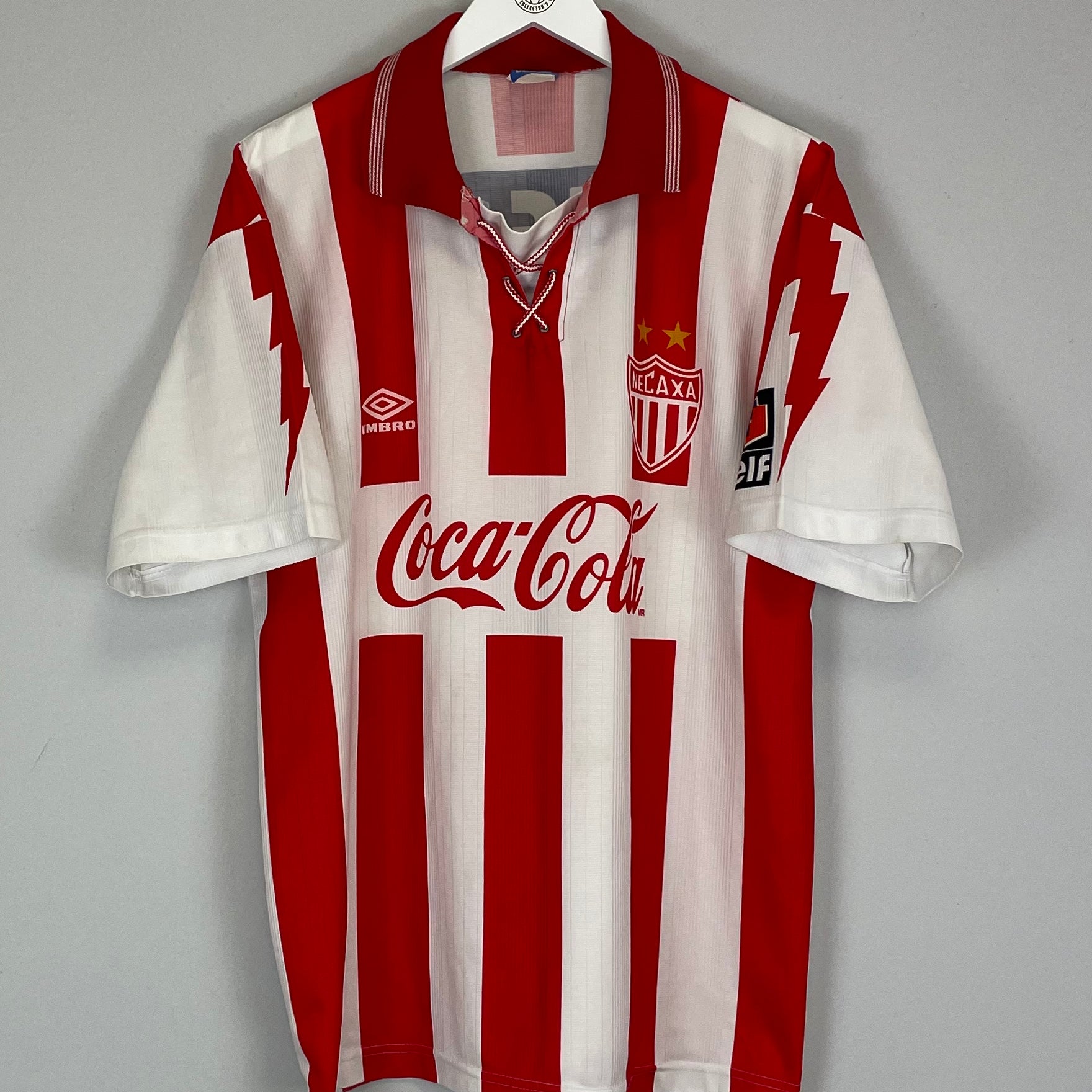 Shop 1995/96 NECAXA HOME SHIRT (L) UMBRO, classic football shirts, vintage football shirts & retro soccer jerseys at Cult Kits
