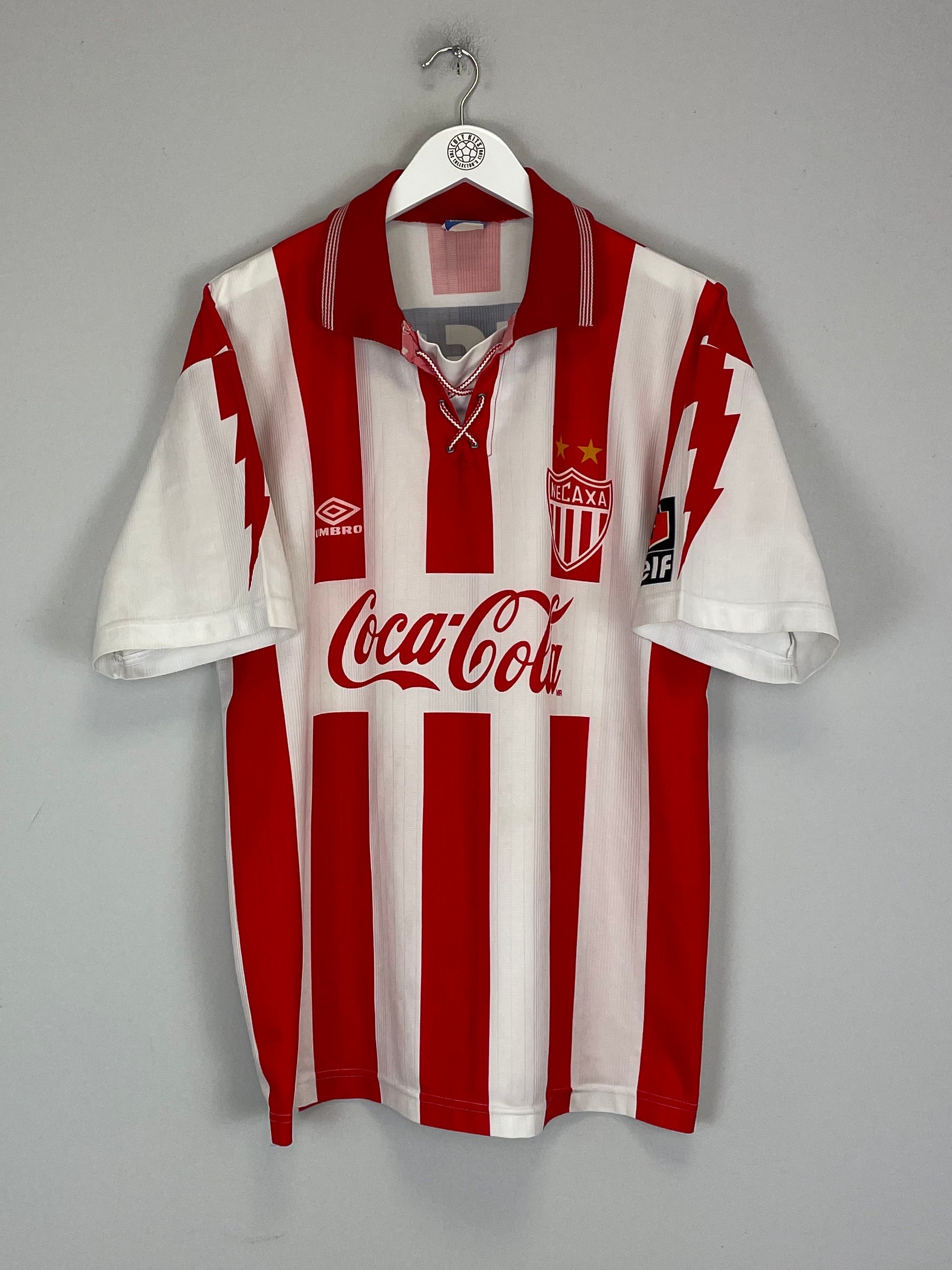 Shop 1995/96 NECAXA HOME SHIRT (L) UMBRO, classic football shirts, vintage football shirts & retro soccer jerseys at Cult Kits