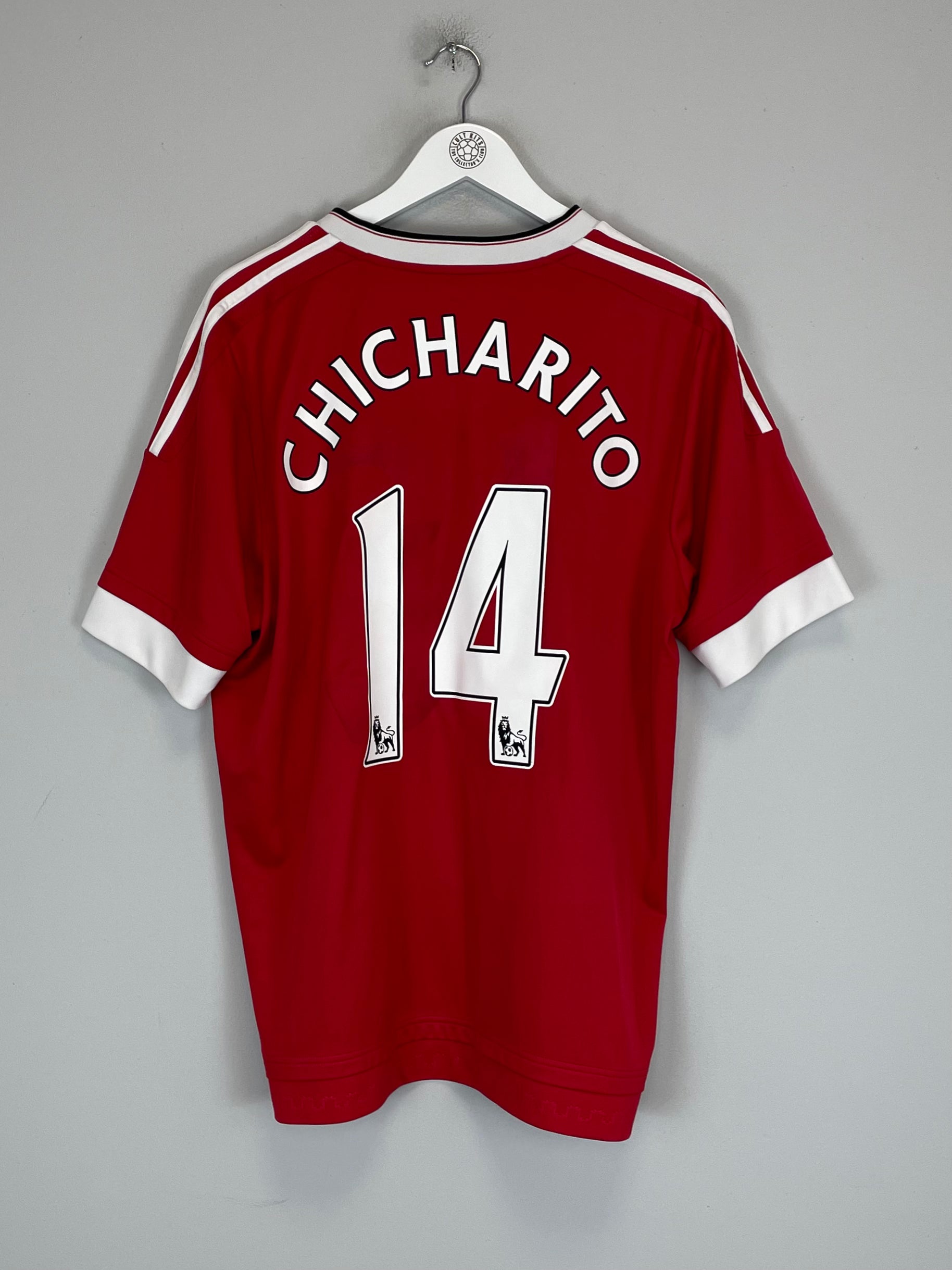 Shop 2015/16 MANCHESTER UNITED CHICHARITO #14 HOME SHIRT (XL) ADIDAS, classic football shirts, vintage football shirts & retro soccer jerseys at Cult Kits
