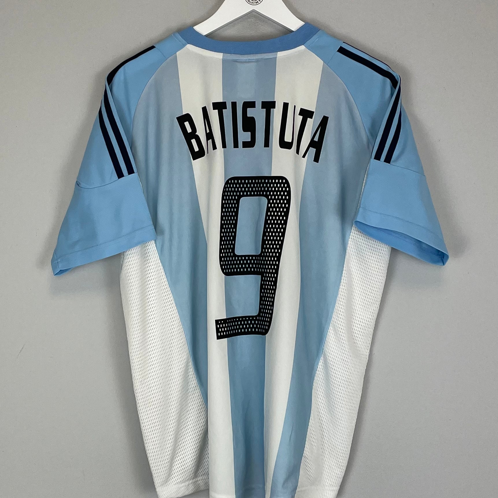 Shop 2002/04 ARGENTINA BATISTUTA #9 HOME SHIRT (L) ADIDAS, classic football shirts, vintage football shirts & retro soccer jerseys at Cult Kits