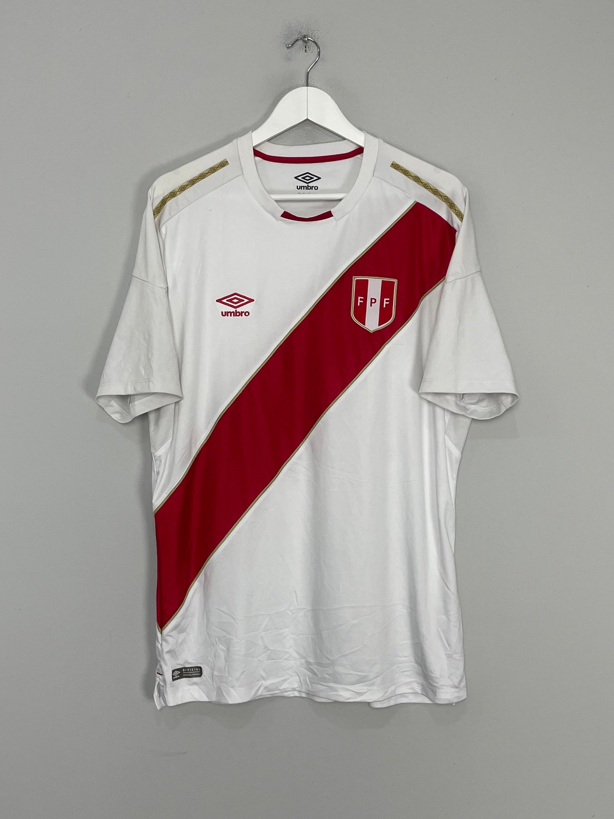 Shop 2018/19 PERU HOME SHIRT (XL) UMBRO, classic football shirts, vintage football shirts & retro soccer jerseys at Cult Kits
