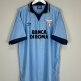 1995/96 LAZIO SIGNORI #11 *MATCH ISSUE* HOME SHIRT (XL) UMBRO