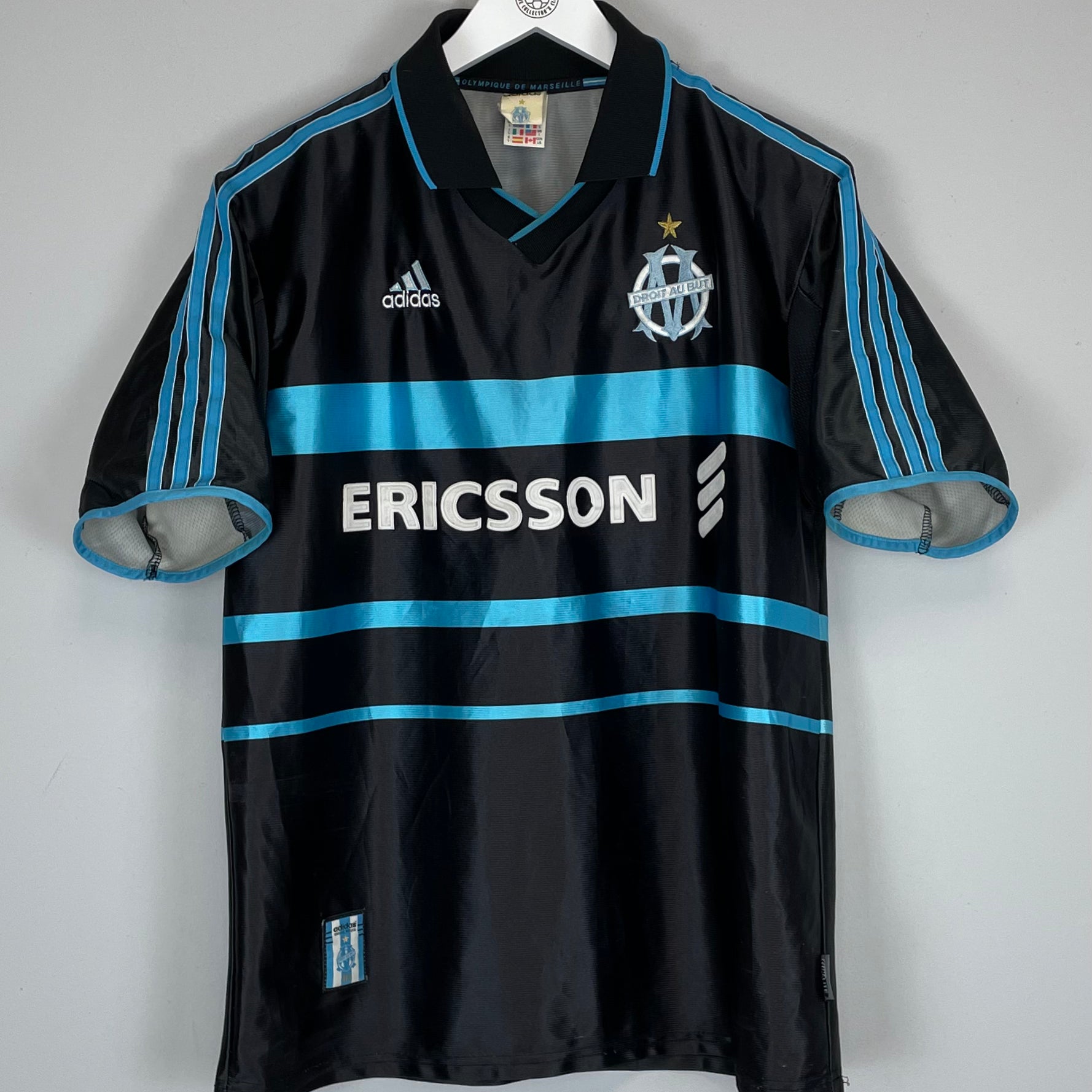 Shop 1999/00 MARSEILLE THIRD SHIRT (L) ADIDAS, classic football shirts, vintage football shirts & retro soccer jerseys at Cult Kits