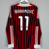 2011/12 AC MILAN IBRAHIMOVIC #11 L/S HOME SHIRT (XL) ADIDAS