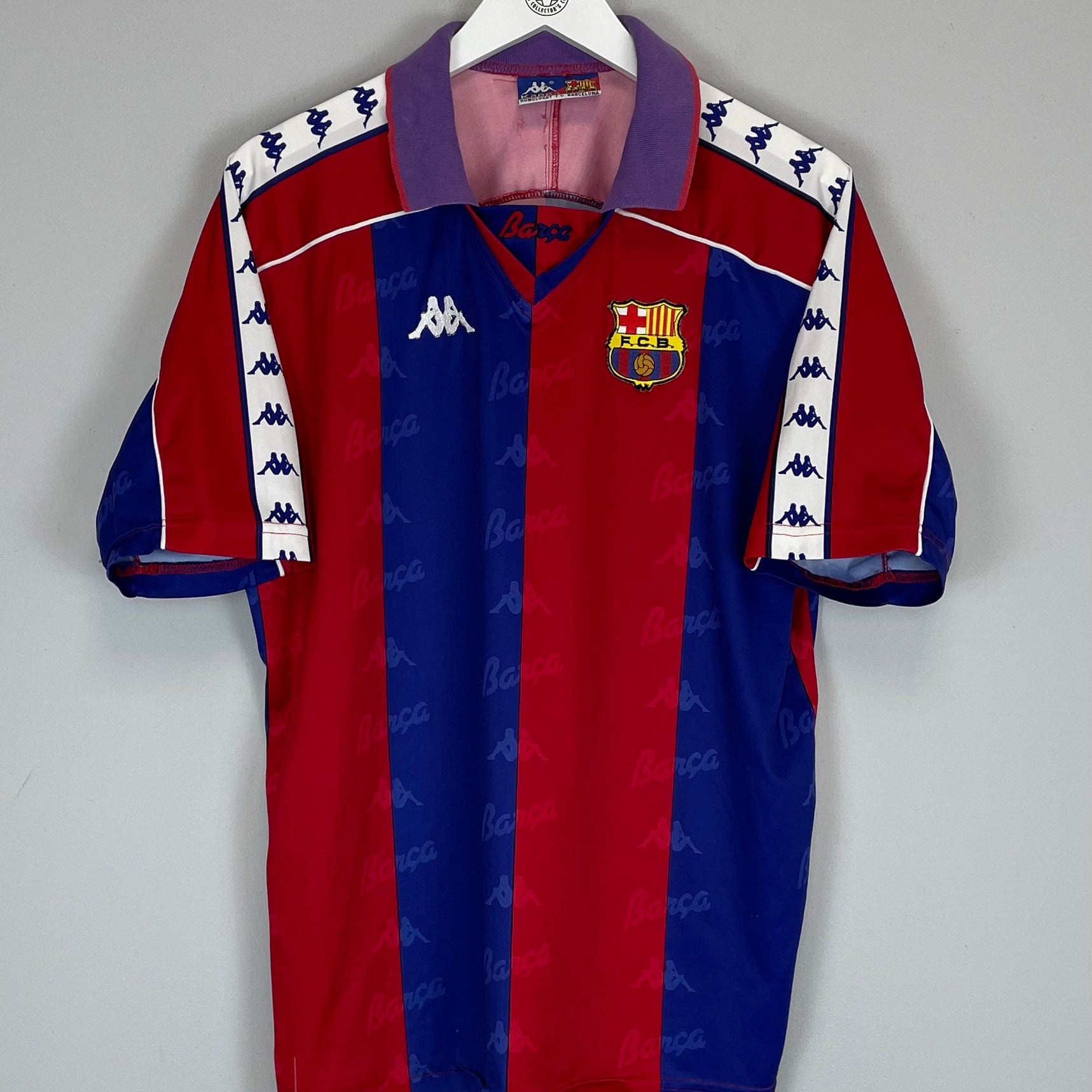 Shop 1992/95 BARCELONA HOME SHIRT (L) KAPPA, classic football shirts, vintage football shirts & retro soccer jerseys at Cult Kits