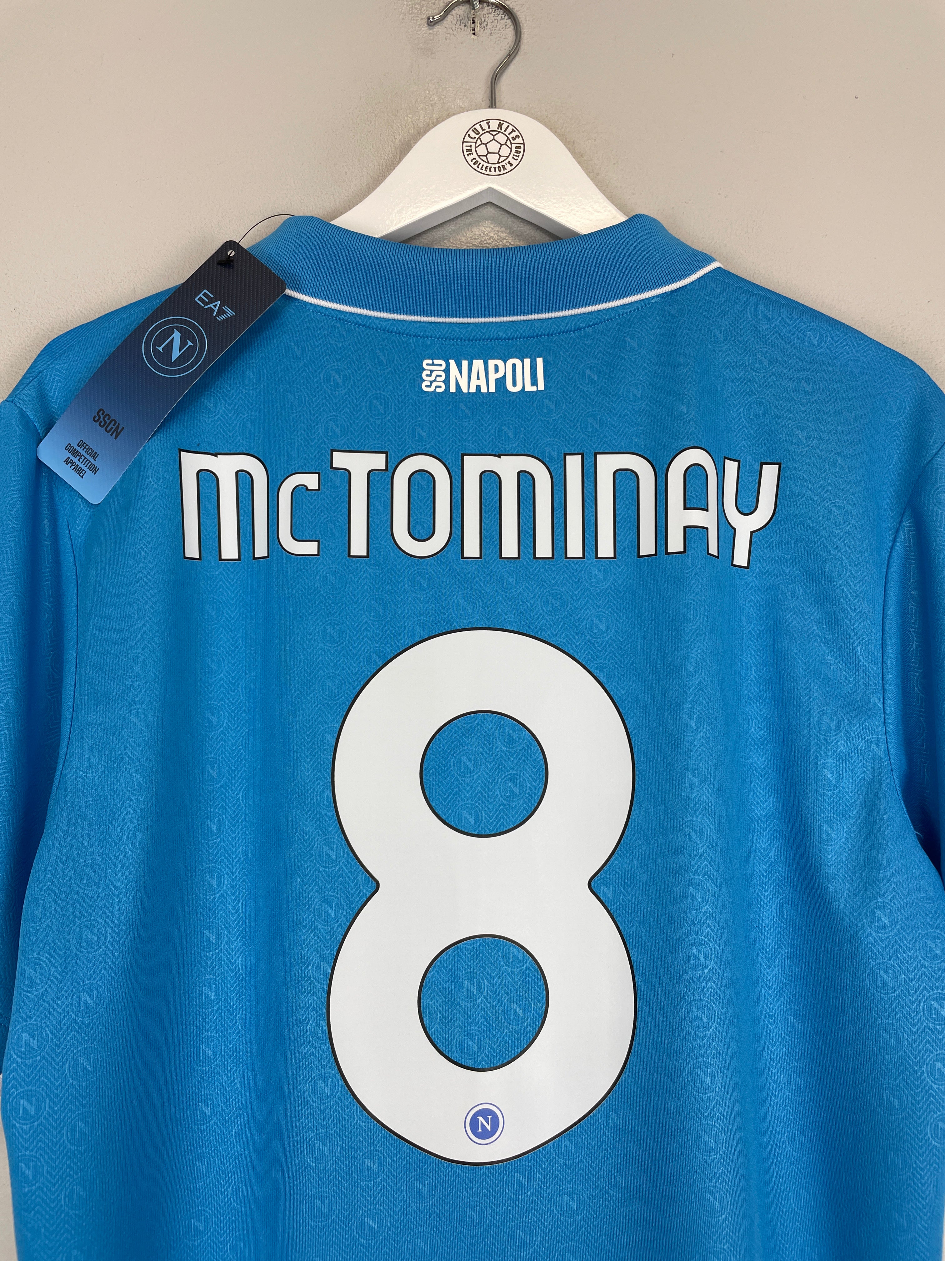 Shop 2024/25 NAPOLI MCTOMINAY #8 *BNWT* HOME SHIRT (XL) EA7, classic football shirts, vintage football shirts & retro soccer jerseys at Cult Kits