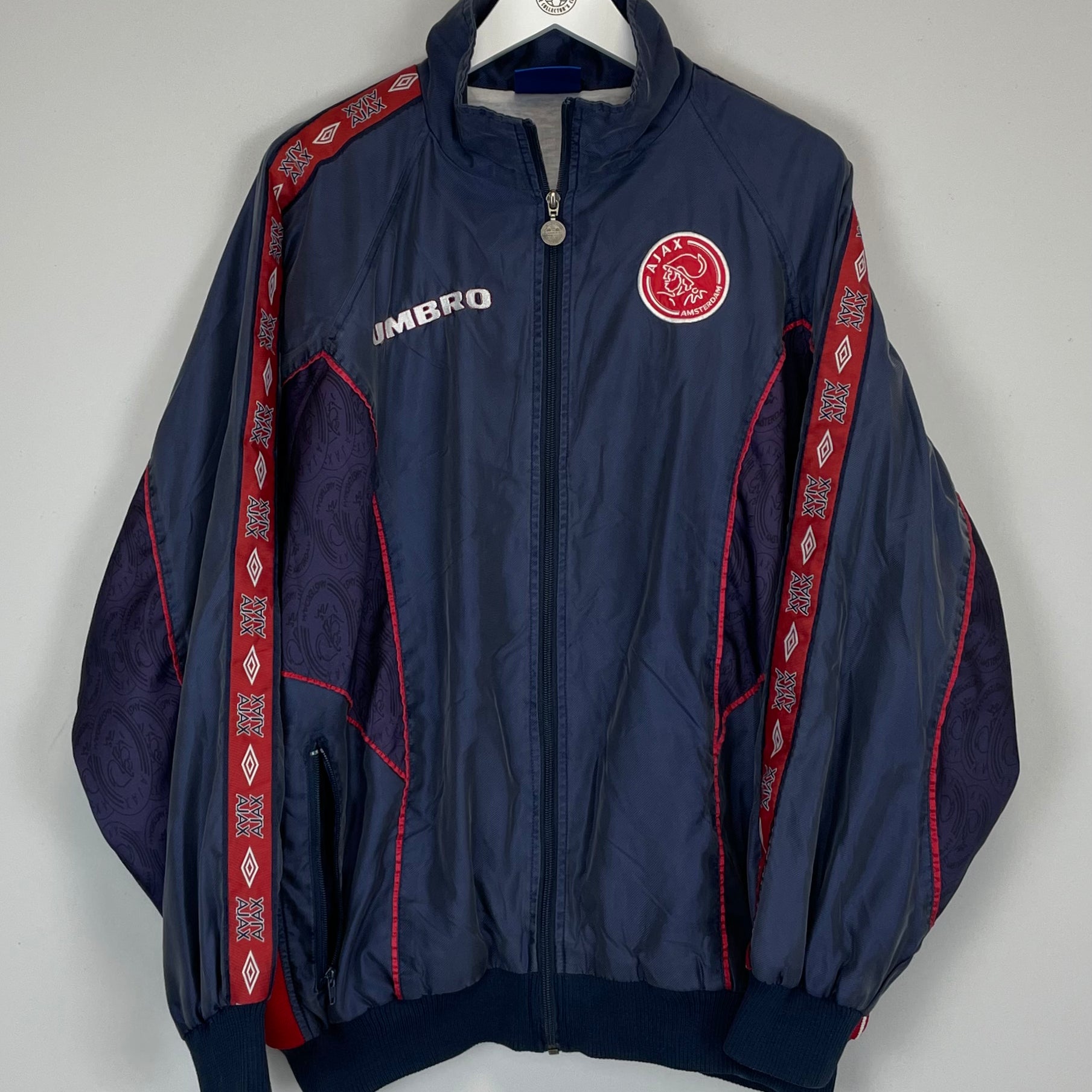 Shop 1997/98 AJAX TRACK JACKET (XL) UMBRO, classic football shirts, vintage football shirts & retro soccer jerseys at Cult Kits