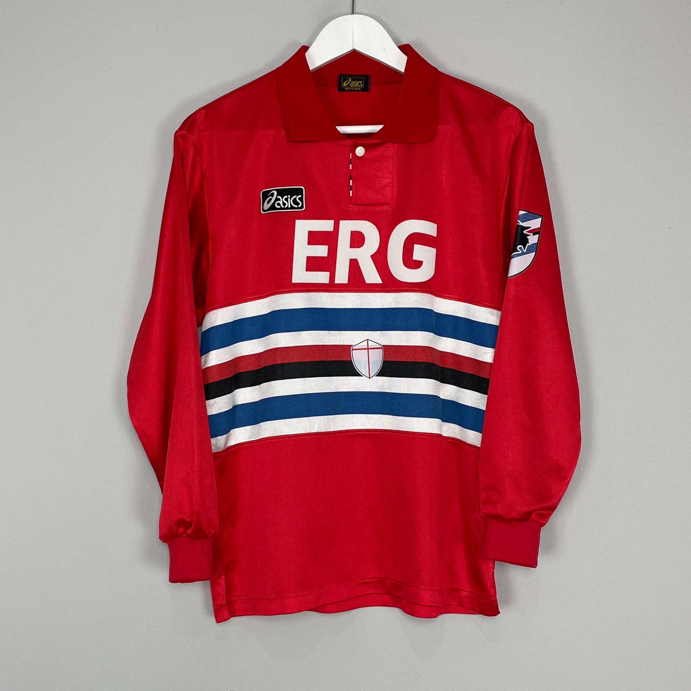 Shop 1992/94 SAMPDORIA #10 L/S AWAY SHIRT (M) ASICS, classic football shirts, vintage football shirts & retro soccer jerseys at Cult Kits