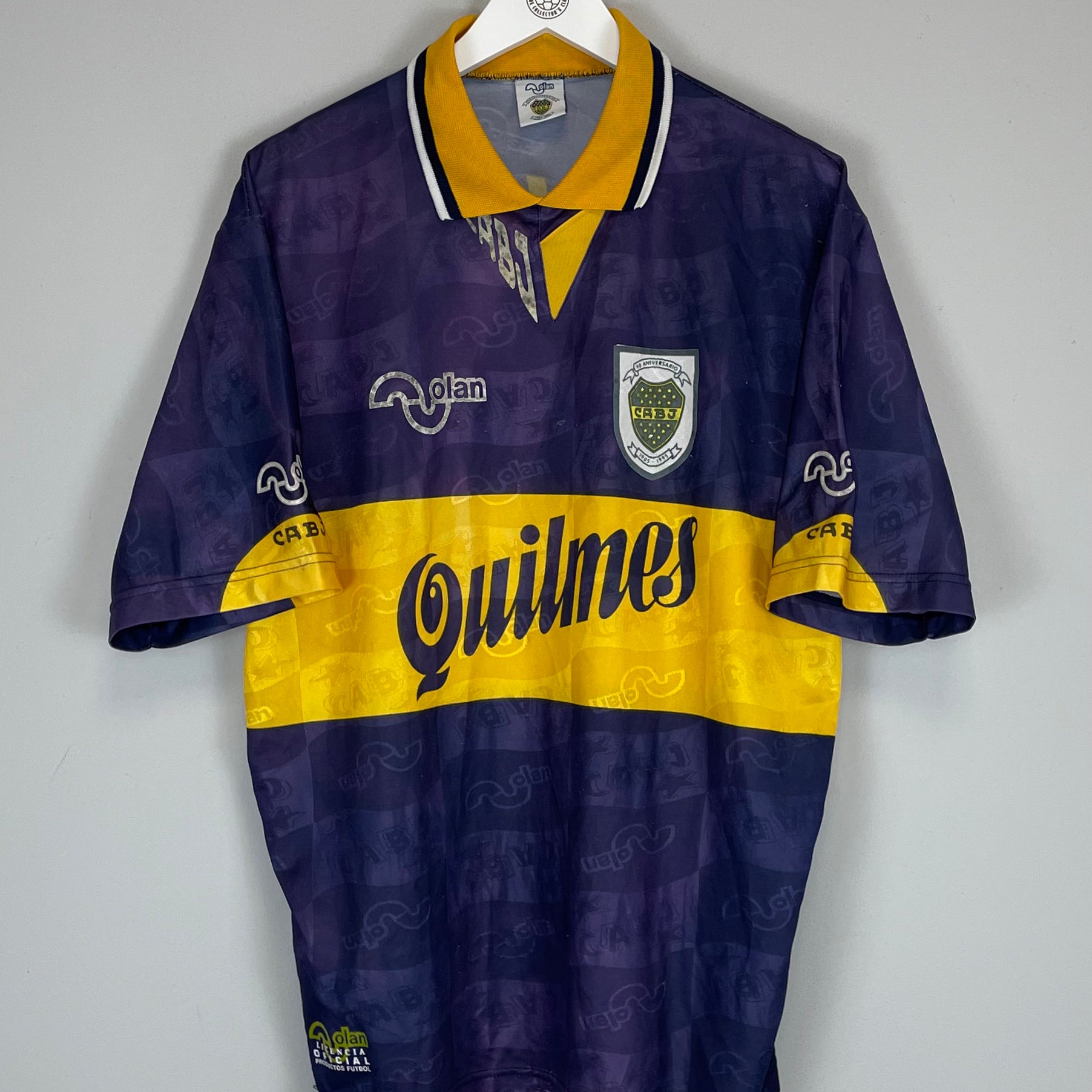 Shop 1995/96 BOCA JUNIORS HOME SHIRT (L) OLAN, classic football shirts, vintage football shirts & retro soccer jerseys at Cult Kits