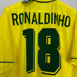Shop 1994/96 BRAZIL RONALDINHO #18 *BNWT* HOME SHIRT (XL) UMBRO, classic football shirts, vintage football shirts & retro soccer jerseys at Cult Kits