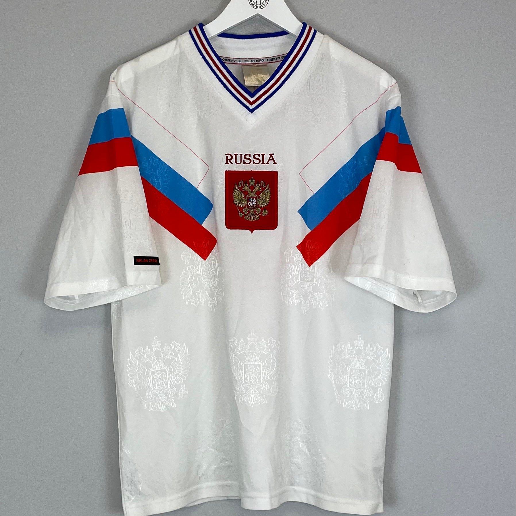 Shop 1990'S RUSSIA #9 FAN SHIRT (L) RELAN ZERO, classic football shirts, vintage football shirts & retro soccer jerseys at Cult Kits