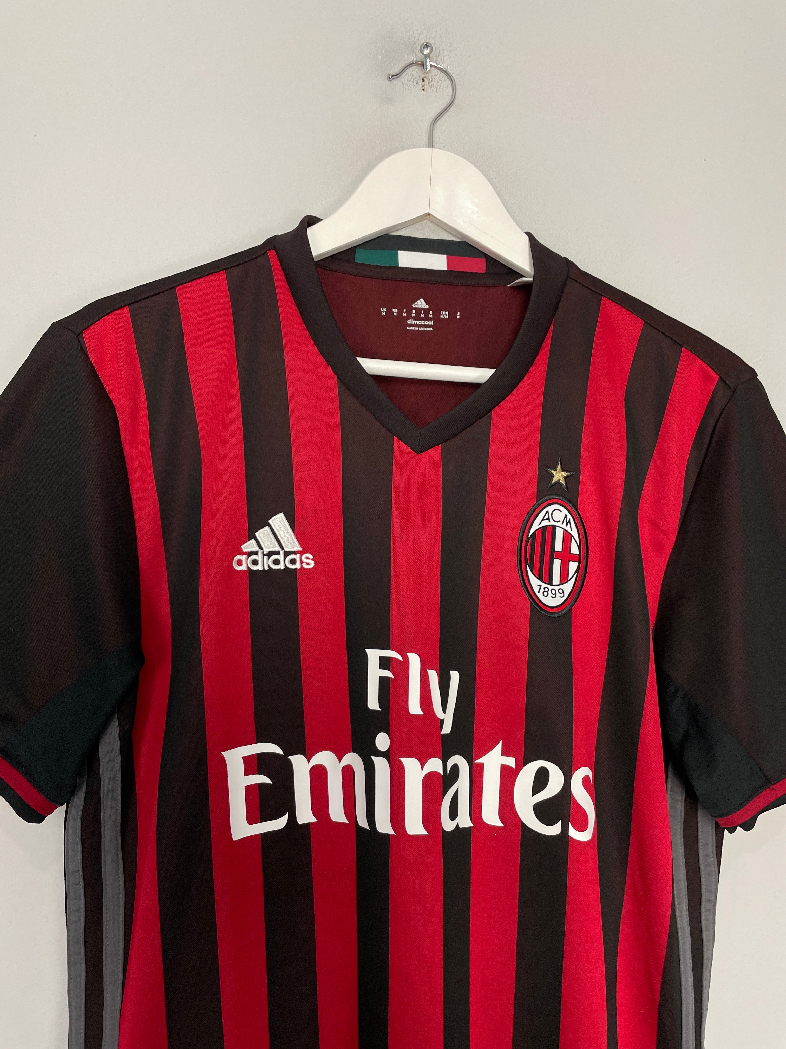 Shop 2016/17 AC MILAN HOME SHIRT (M) ADIDAS, classic football shirts, vintage football shirts & retro soccer jerseys at Cult Kits