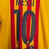 Shop 2015/16 BARCELONA MESSI #10 AWAY SHIRT (M) NIKE, classic football shirts, vintage football shirts & retro soccer jerseys at Cult Kits