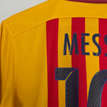 Shop 2015/16 BARCELONA MESSI #10 AWAY SHIRT (M) NIKE, classic football shirts, vintage football shirts & retro soccer jerseys at Cult Kits