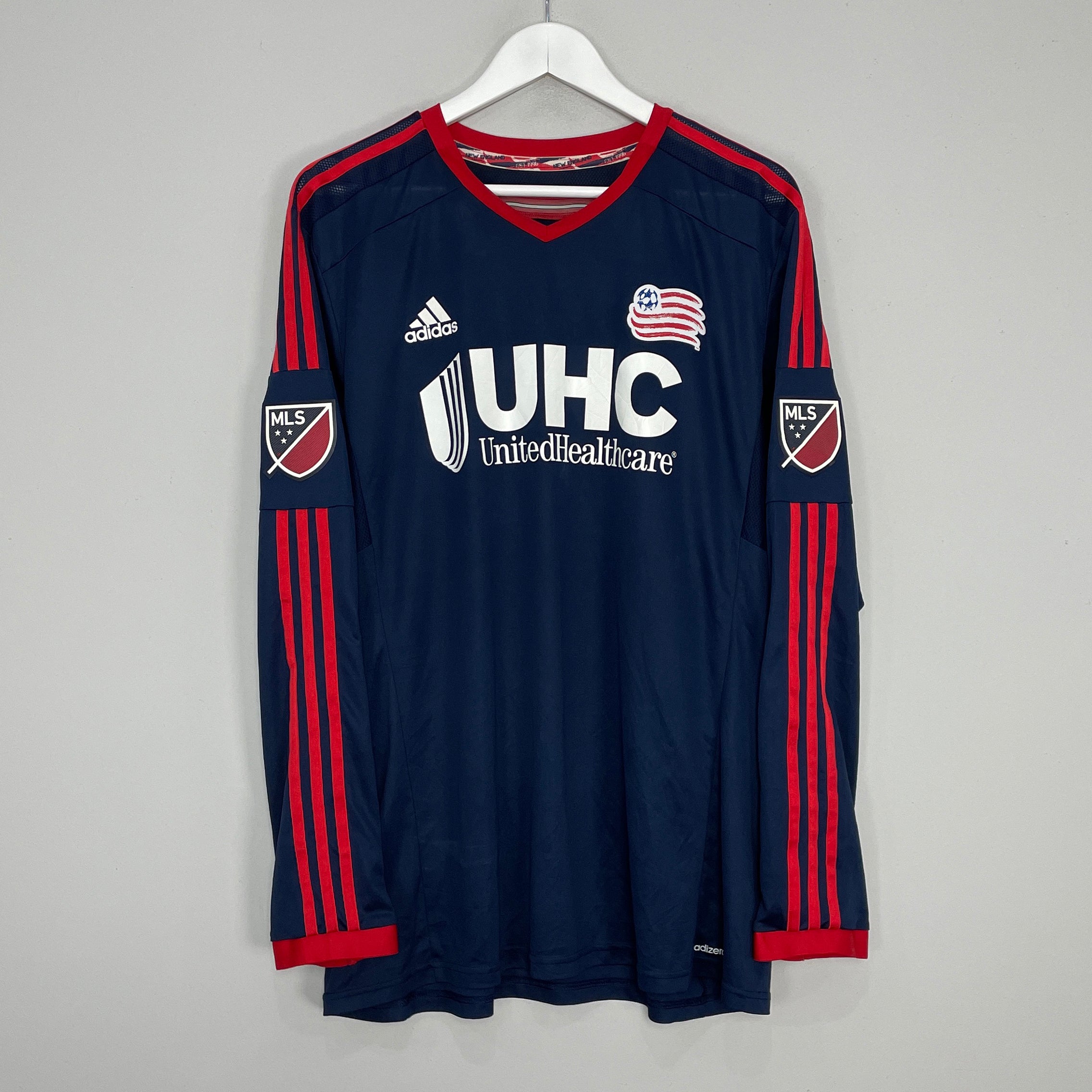Shop 2014/15 NEW ENGLAND REVOLUTION L/S *PLAYER ISSUE* HOME SHIRT (2XL) ADIDAS, classic football shirts, vintage football shirts & retro soccer jerseys at Cult Kits