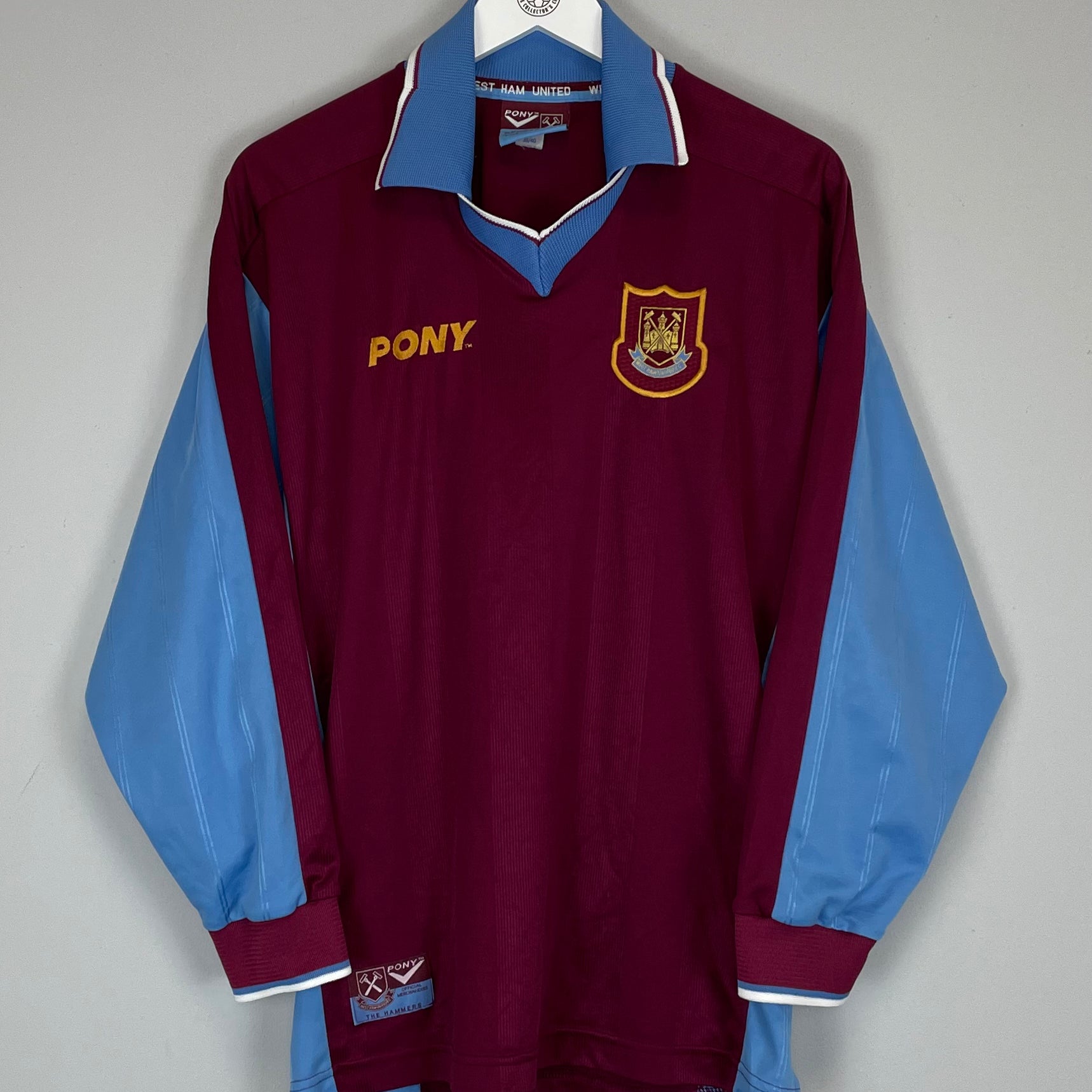 Shop 1997/99 WEST HAM L/S HOME SHIRT (M) PONY, classic football shirts, vintage football shirts & retro soccer jerseys at Cult Kits