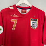 Shop 2006/08 ENGLAND BECKHAM #7 AWAY SHIRT (M) UMBRO, classic football shirts, vintage football shirts & retro soccer jerseys at Cult Kits