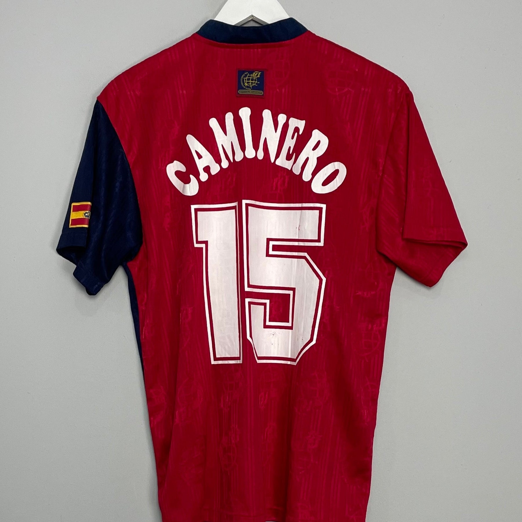 Shop 1996/98 SPAIN CAMINERO #16 HOME SHIRT (M) ADIDAS, classic football shirts, vintage football shirts & retro soccer jerseys at Cult Kits