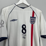 Shop 2001/03 ENGLAND SCHOLES #8 HOME SHIRT (S) UMBRO, classic football shirts, vintage football shirts & retro soccer jerseys at Cult Kits