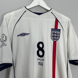 Shop 2001/03 ENGLAND SCHOLES #8 HOME SHIRT (S) UMBRO, classic football shirts, vintage football shirts & retro soccer jerseys at Cult Kits