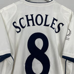 Shop 2001/03 ENGLAND SCHOLES #8 HOME SHIRT (S) UMBRO, classic football shirts, vintage football shirts & retro soccer jerseys at Cult Kits