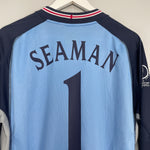 Shop 2002/03 ENGLAND SEAMAN #1 GK SHIRT (L) UMBRO, classic football shirts, vintage football shirts & retro soccer jerseys at Cult Kits