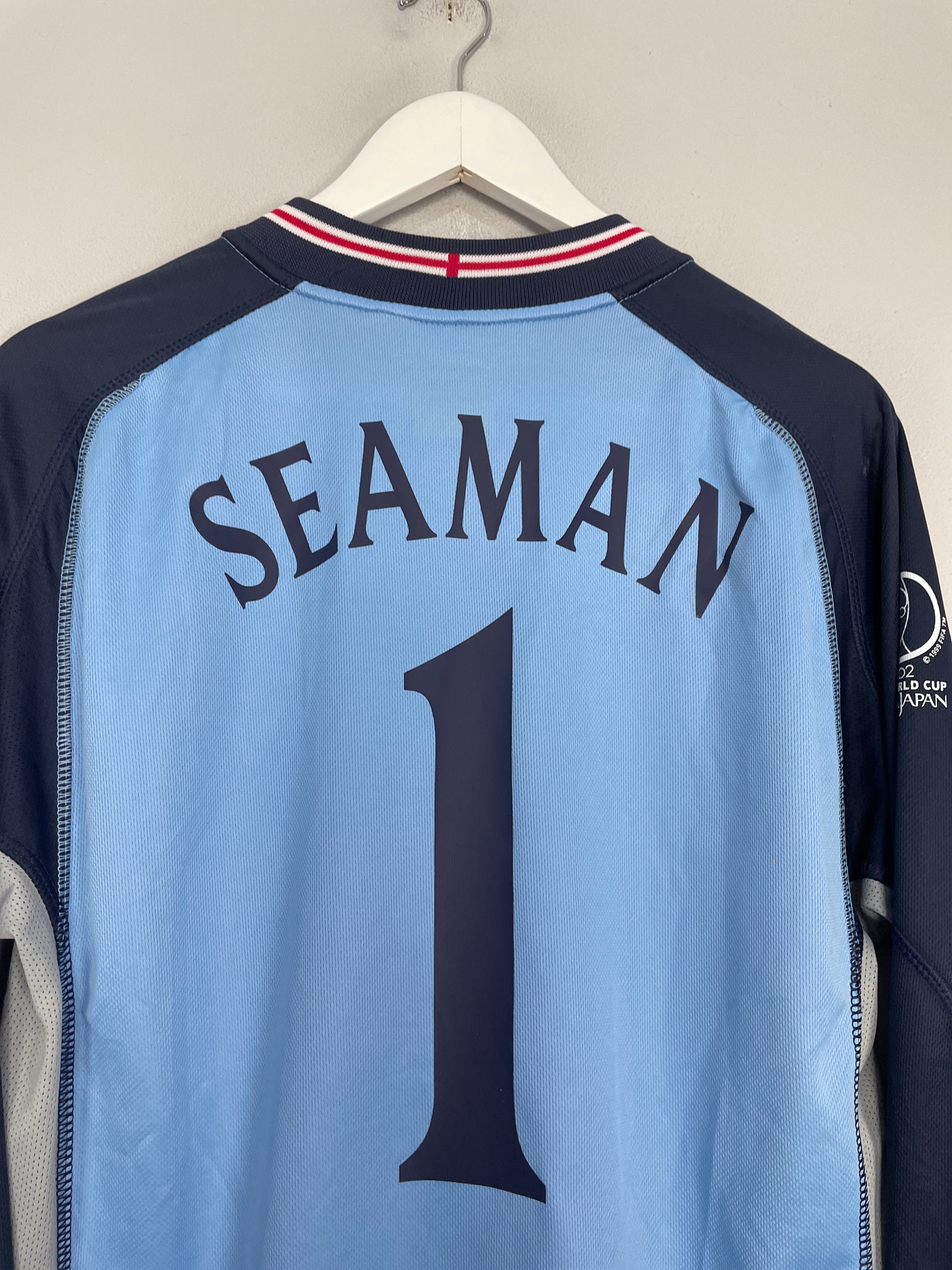 Shop 2002/03 ENGLAND SEAMAN #1 GK SHIRT (L) UMBRO, classic football shirts, vintage football shirts & retro soccer jerseys at Cult Kits