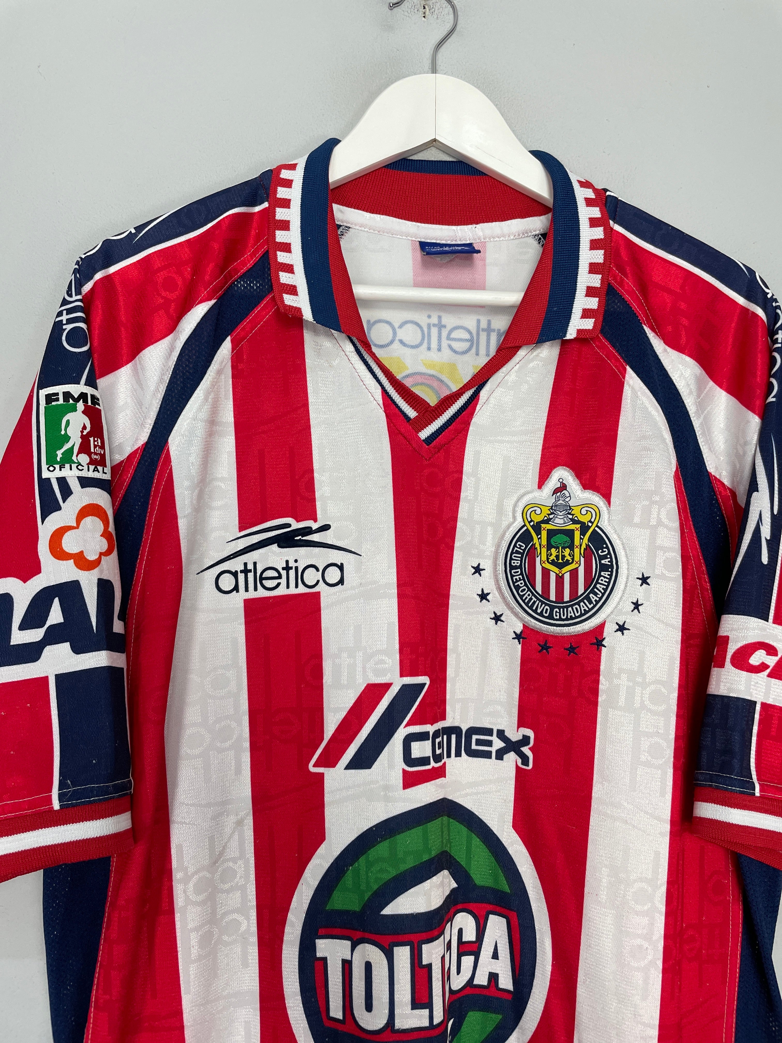Shop 1999/00 CHIVAS GUADALAJARA HOME SHIRT (L) ATLETICA, classic football shirts, vintage football shirts & retro soccer jerseys at Cult Kits