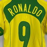 2004/06 BRAZIL RONALDO #9 HOME SHIRT (S) NIKE
