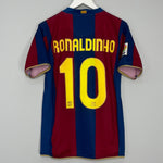 Shop 2007/08 BARCELONA RONALDINHO #10 HOME SHIRT (M) NIKE, classic football shirts, vintage football shirts & retro soccer jerseys at Cult Kits