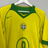 2004/06 BRAZIL RONALDO #9 HOME SHIRT (XL) NIKE