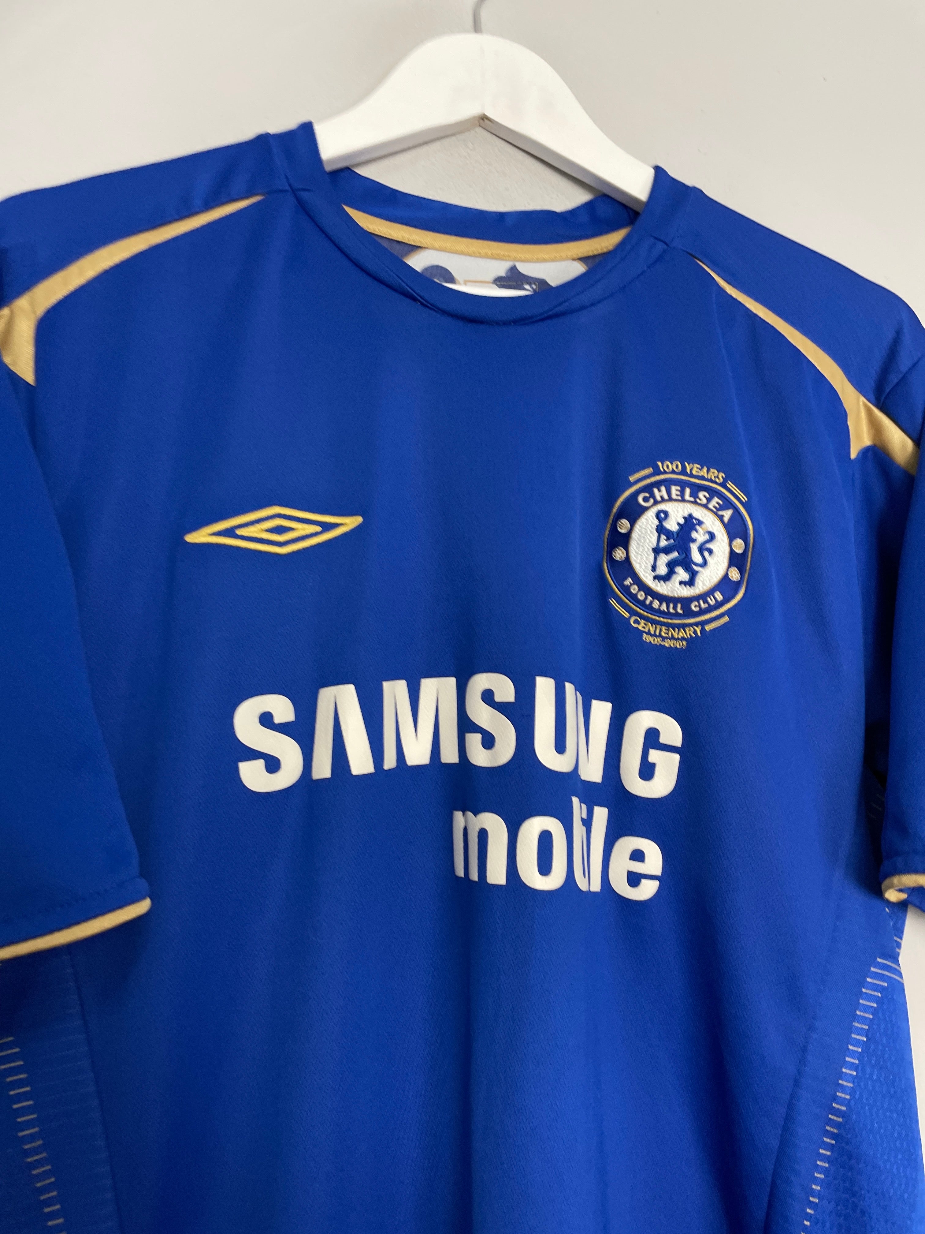 Shop 2005/06 CHELSEA DROGBA #15 *CENTENARY* HOME SHIRT (XL) UMBRO, classic football shirts, vintage football shirts & retro soccer jerseys at Cult Kits