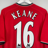 2000/02 MANCHESTER UNITED KEANE #16 HOME SHIRT (L) UMBRO