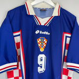 1998/00 CROATIA SUKER #9 AWAY SHIRT (XL) LOTTO