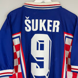 1998/00 CROATIA SUKER #9 AWAY SHIRT (XL) LOTTO