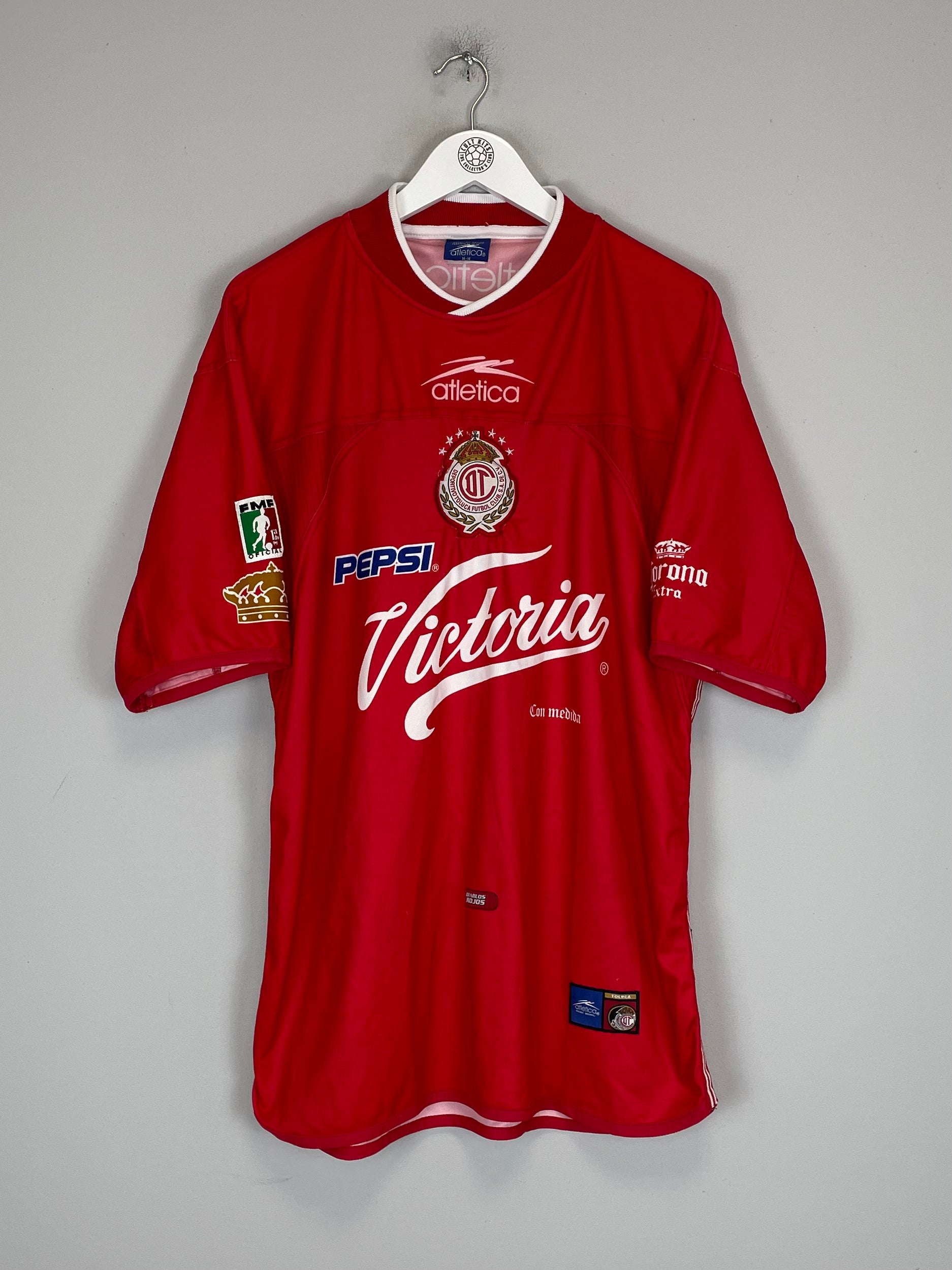 Shop 2000/01 DEPORTIVO TOLUCA HOME SHIRT (M) ATLETICA, classic football shirts, vintage football shirts & retro soccer jerseys at Cult Kits