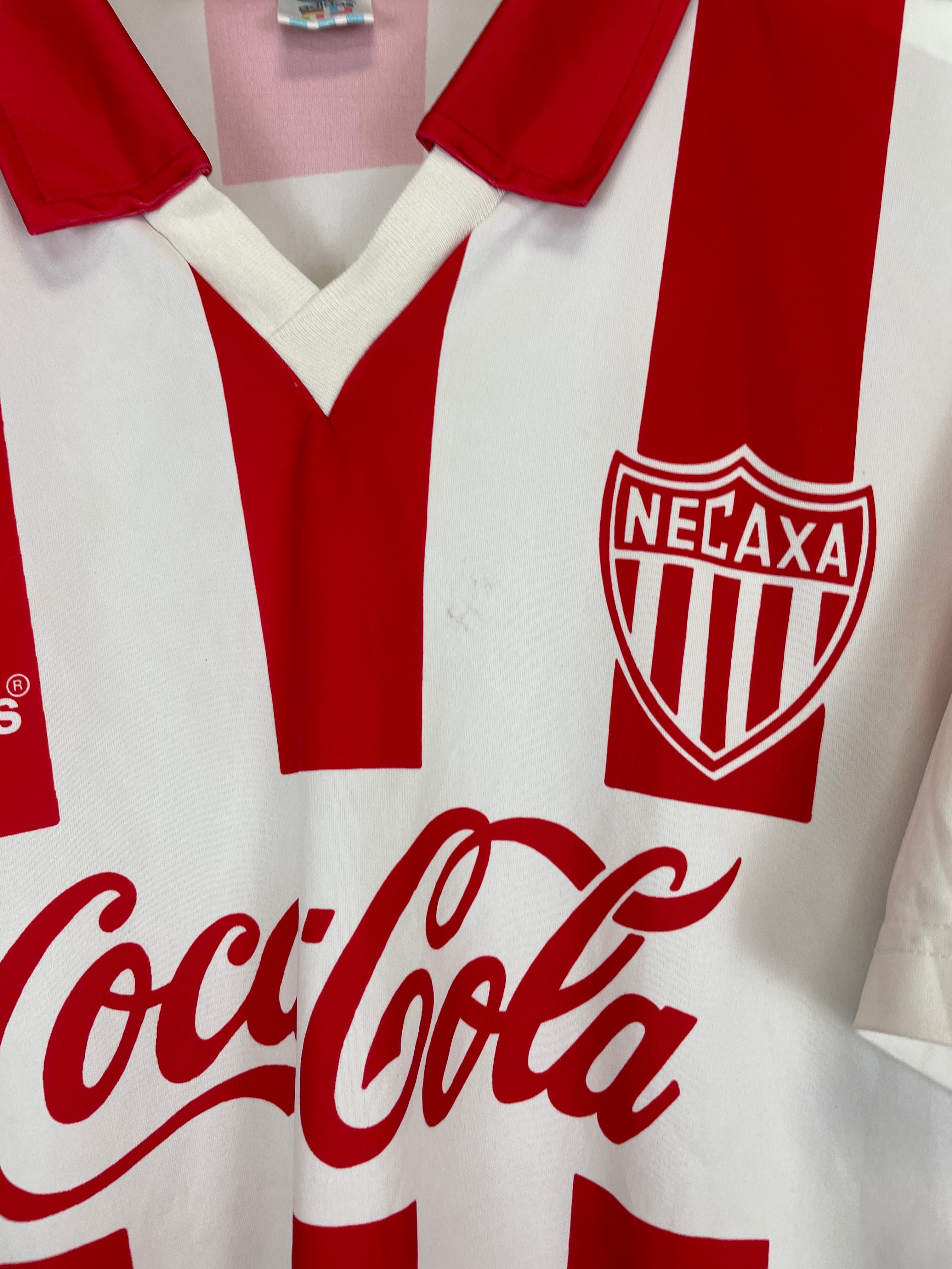 Shop 1994/95 NECAXA HOME SHIRT (L) ADIDAS, classic football shirts, vintage football shirts & retro soccer jerseys at Cult Kits