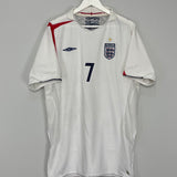 Shop 2005/07 ENGLAND BECKHAM #7 HOME SHIRT (XXL) UMBRO, classic football shirts, vintage football shirts & retro soccer jerseys at Cult Kits