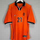 1998/00 NETHERLANDS HASSELBAINK #21 HOME SHIRT (XL) NIKE