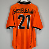 1998/00 NETHERLANDS HASSELBAINK #21 HOME SHIRT (XL) NIKE