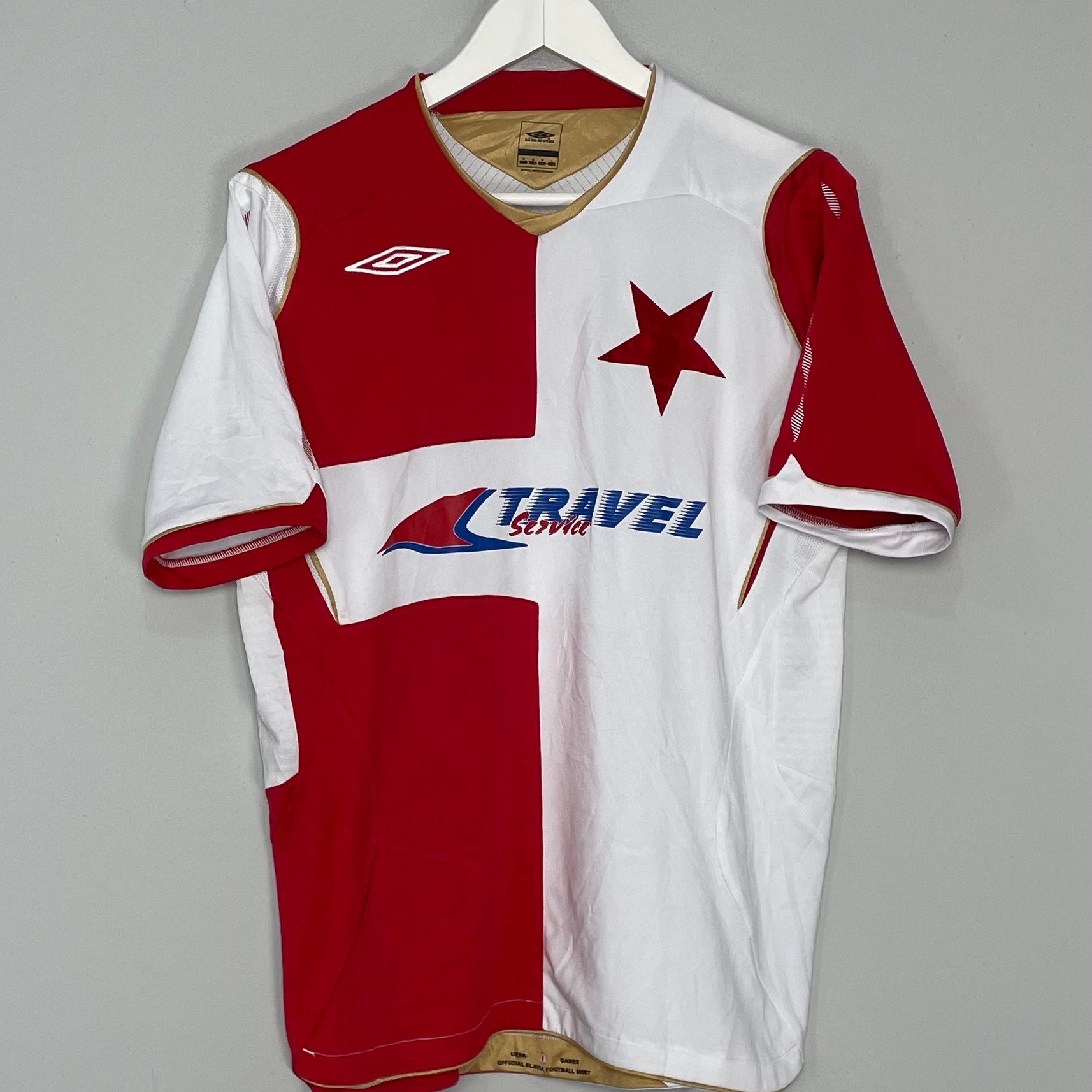 Shop 2008/09 SLAVIA PRAHA HOME SHIRT (M) UMBRO, classic football shirts, vintage football shirts & retro soccer jerseys at Cult Kits