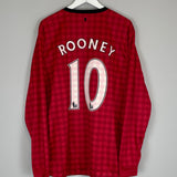 2012/13 MANCHESTER UNITED ROONEY #10 L/S HOME SHIRT (XL) NIKE