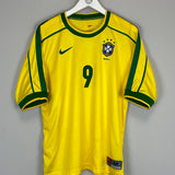 1998/00 BRAZIL RONALDO #9 HOME SHIRT (M) NIKE
