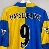 1997/99 LEEDS UNITED HASSELBAINK #9 *MINT* AWAY SHIRT (L) PUMA