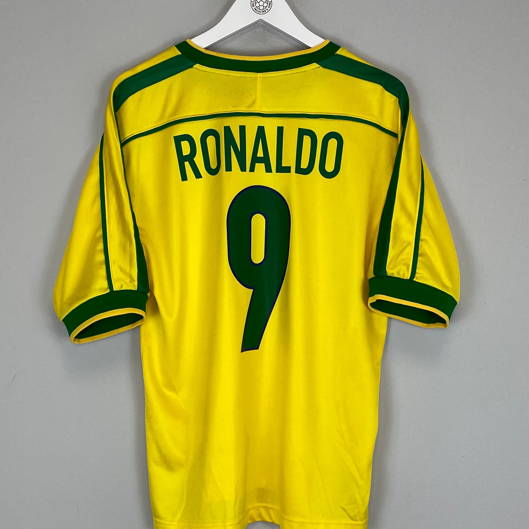 Shop 1998/00 BRAZIL RONALDO #9 HOME SHIRT (M) NIKE, classic football shirts, vintage football shirts & retro soccer jerseys at Cult Kits