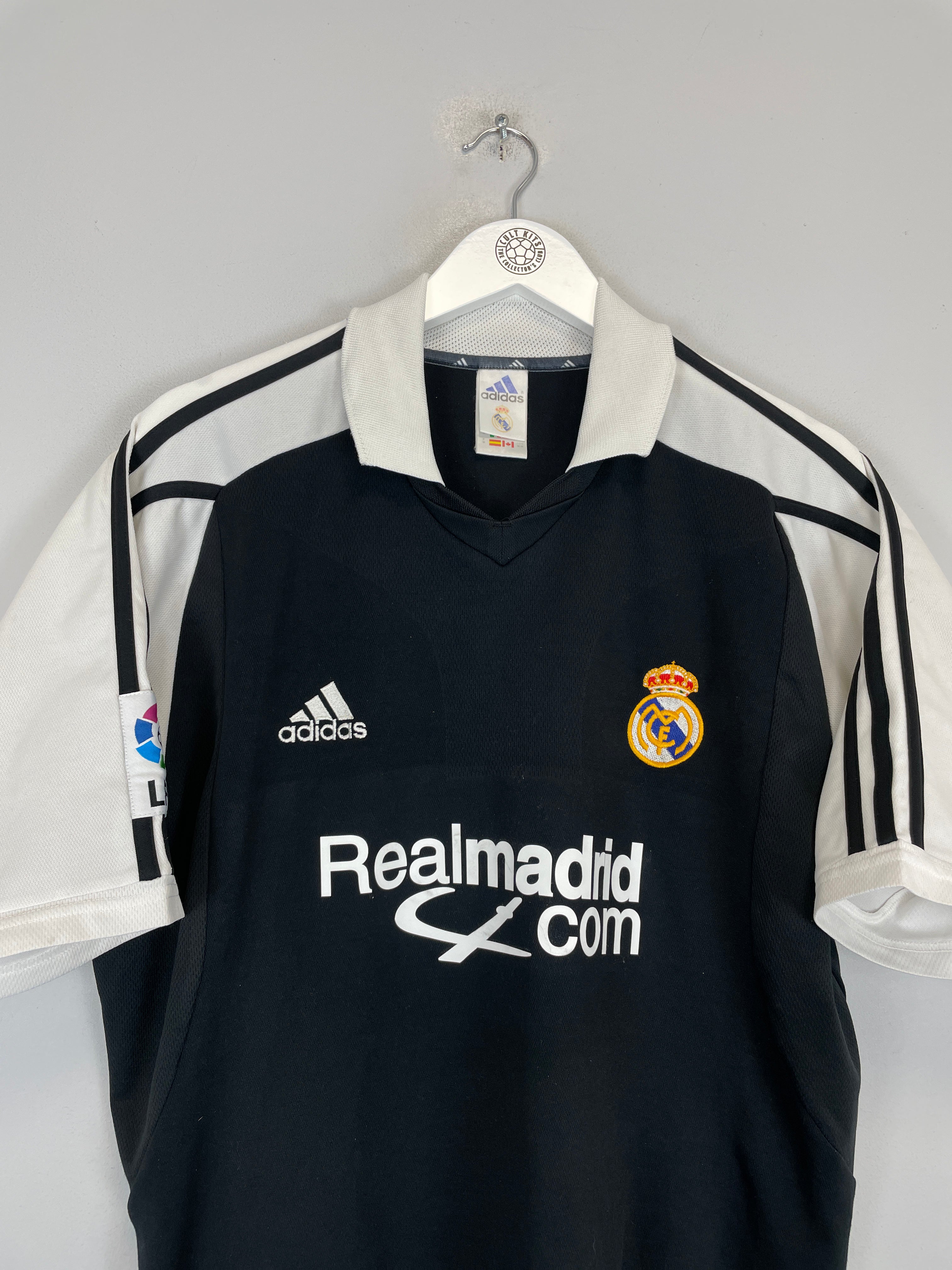 Shop 2001/02 REAL MADRID FIGO #10 AWAY SHIRT (M) ADIDAS, classic football shirts, vintage football shirts & retro soccer jerseys at Cult Kits
