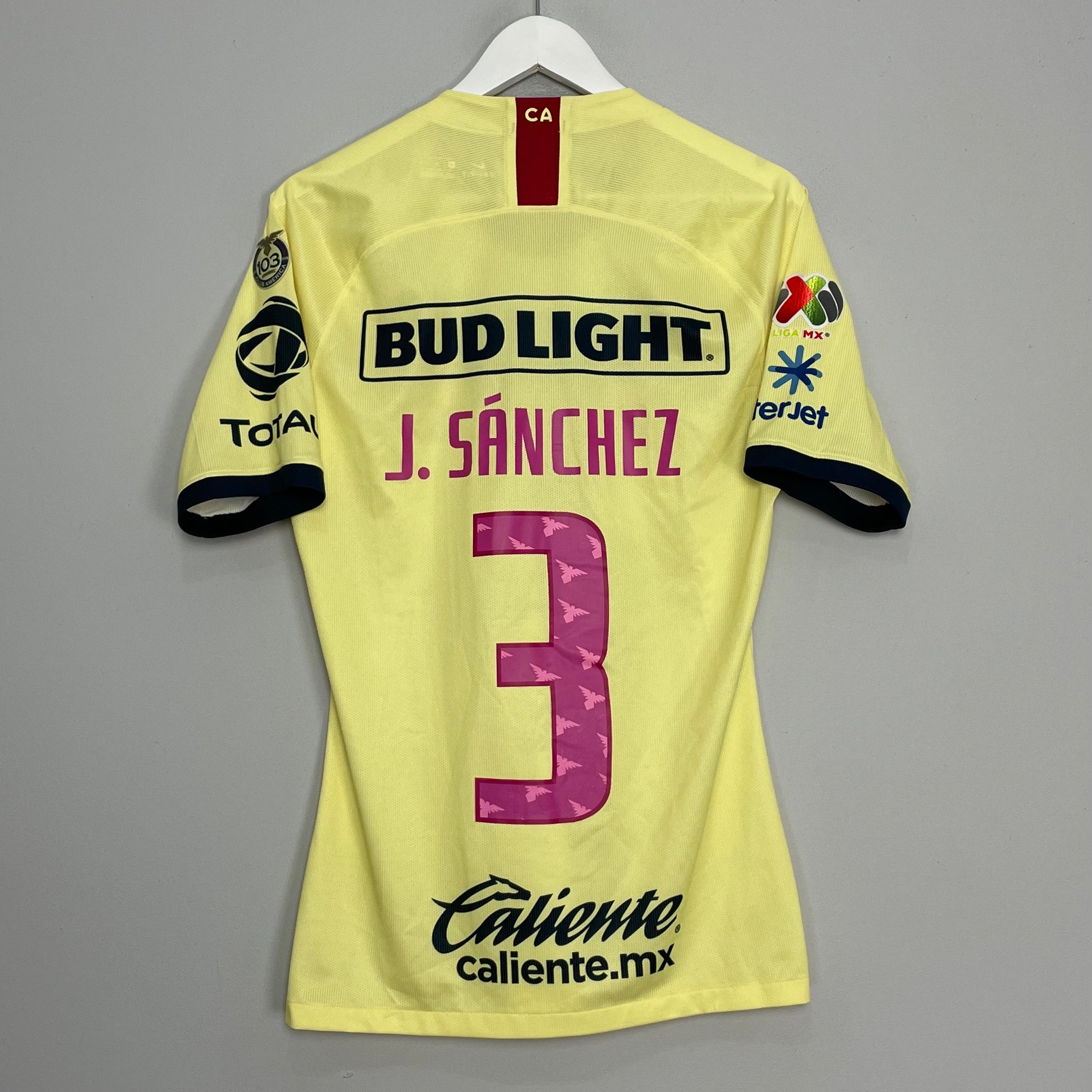 Shop 2019/20 CLUB AMERICA J.SANCHEZ #3 *PLAYER ISSUE* HOME SHIRT (M) NIKE, classic football shirts, vintage football shirts & retro soccer jerseys at Cult Kits