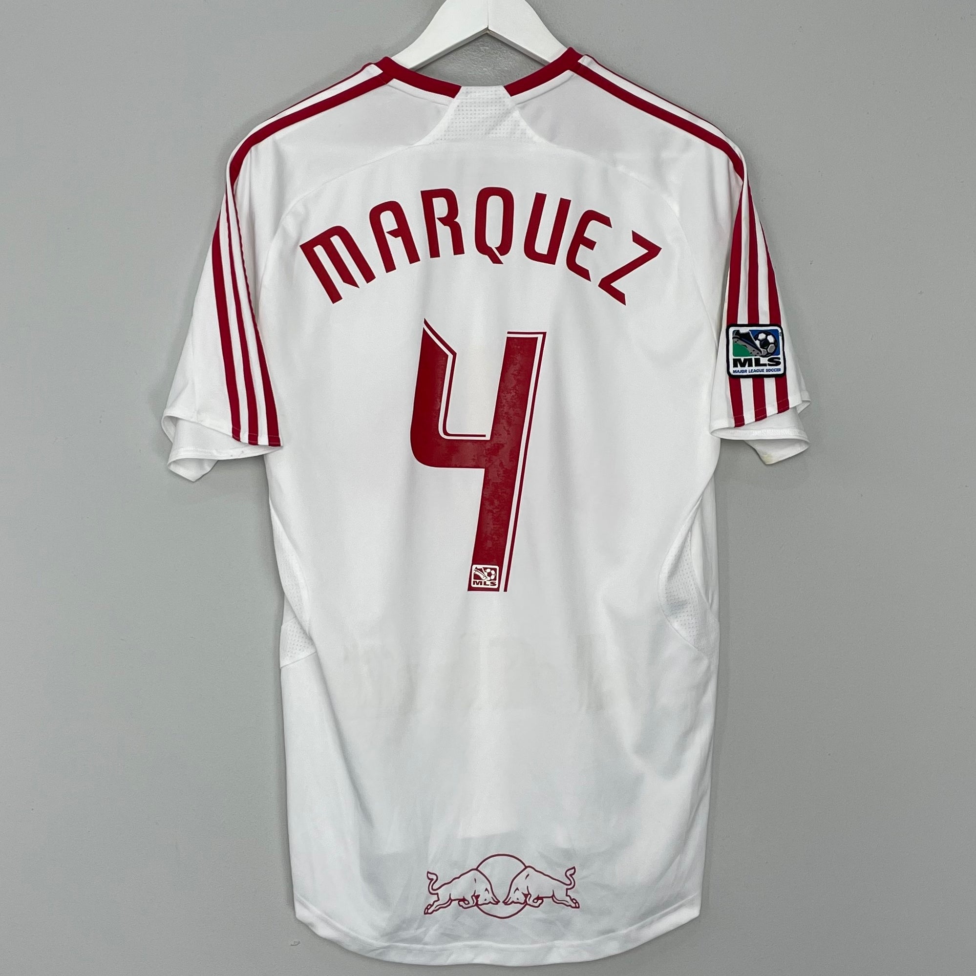 Shop 2007/08 NEW YORK RED BULLS R.MARQUEZ #4 HOME SHIRT (M) ADIDAS, classic football shirts, vintage football shirts & retro soccer jerseys at Cult Kits