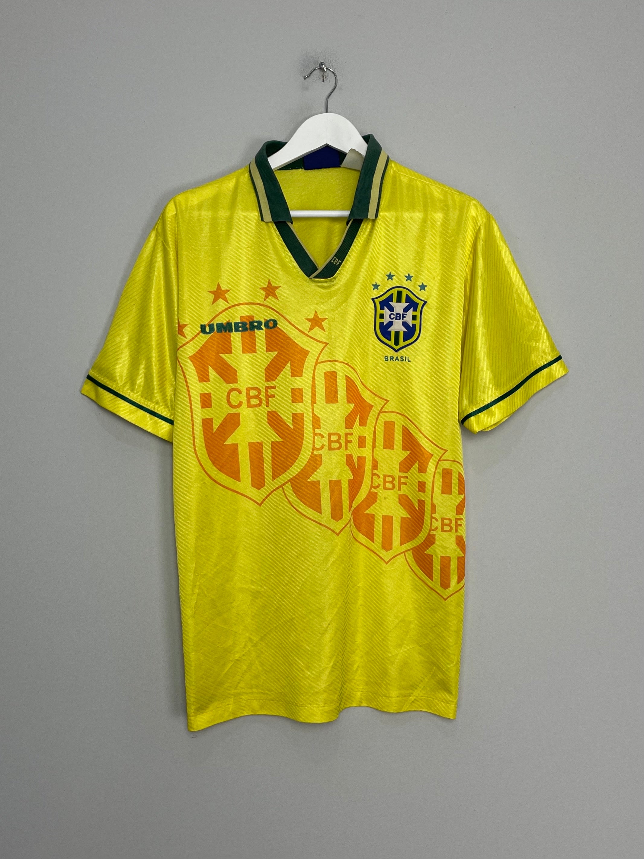 Shop 1994/96 BRAZIL HOME SHIRT (M) UMBRO, classic football shirts, vintage football shirts & retro soccer jerseys at Cult Kits